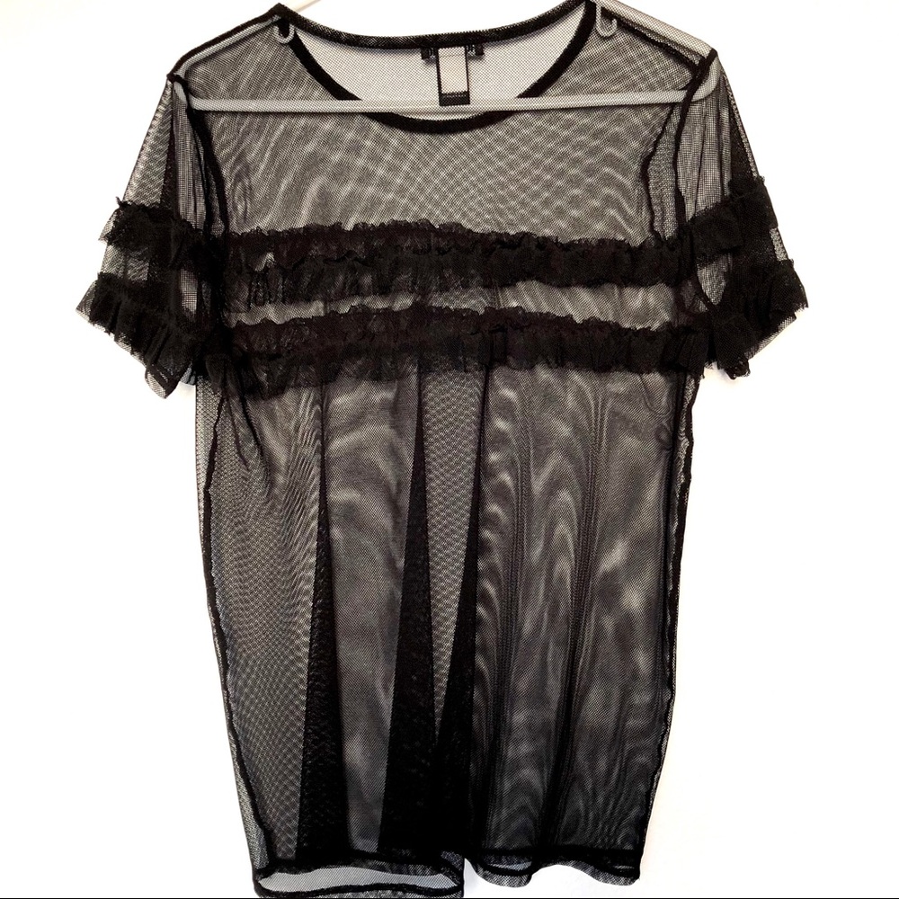Hot Topic Sheer Black Ruffle Mesh Top - Picture 5 of 5